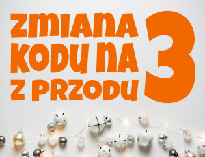 Naklejka urodzinowa - Zmiana kodu na ... z przodu