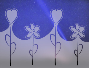 Romantyczna Łąka Serc - folia na okno o efekcie mrożonego szkła