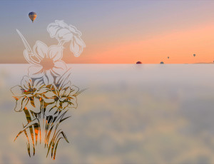 Klasyczny Bukiet Kwiatów - folia na okno o efekcie mrożonego szkła