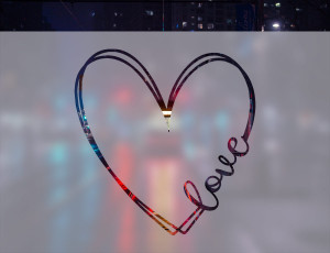 Serce Love - folia na okno o efekcie mrożonego szkła