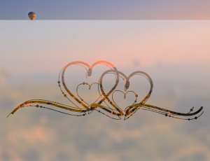 Dwa Serca - folia na okno o efekcie mrożonego szkła