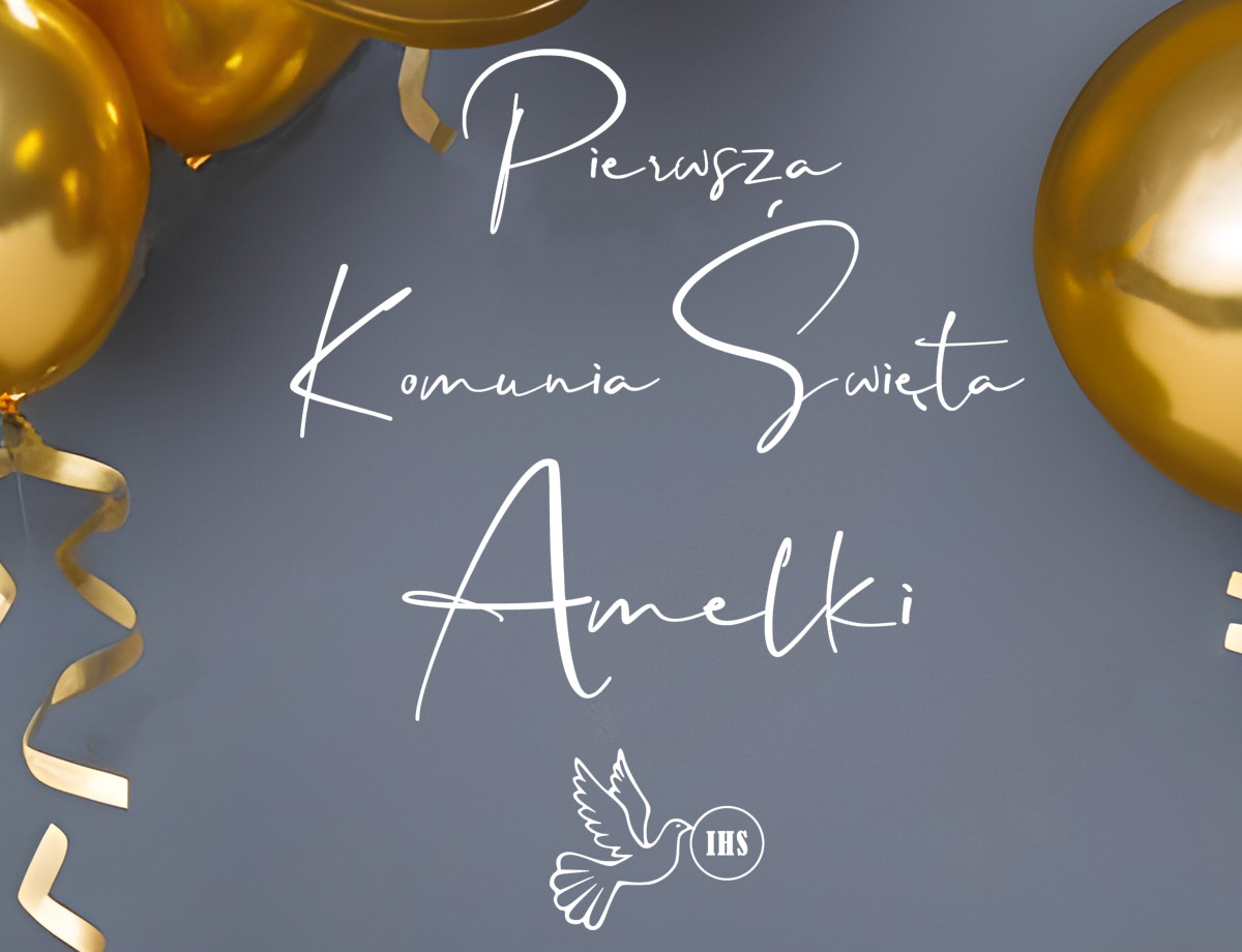 Naklejka na Pierwszą Komunię Świętą z imieniem dziecka