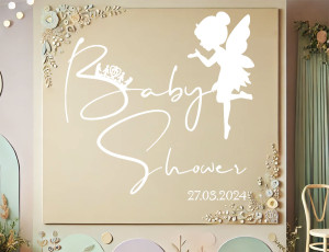 Naklejka na Baby Shower z datą