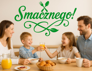 "Smacznego!" Naklejka Ścienna do Kuchni | Wybierz Kolor i Rozmiar