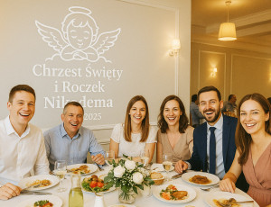 Naklejka z napisem „Chrzest Święty i Roczek” | Na ścianę lub ściankę