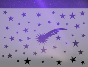 Kometa i gwiazdy - folia na okno o efekcie mrożonego szkła