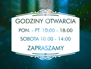 Naklejka na Drzwi z Godzinami Otwarcia - Klasyczny Szyld