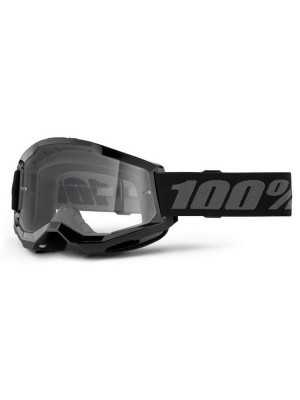 Gogle motocyklowe 100% Strata 2 z przezroczystą szybką czarno-szare