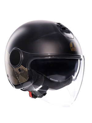Kask otwarty AGV Eteres Ponza czarno-złoty matowy