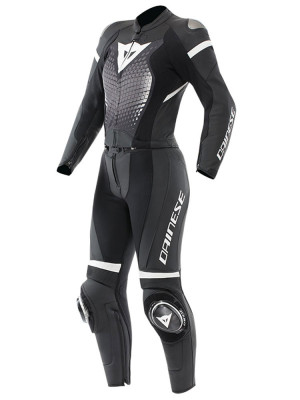 Kombinezon motocyklowy dwuczęściowy damski Dainese Fulminea czarno-biały