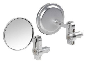 Lusterka aluminiowe Lampa Dernier mocowane na kierownicy, srebrne [para]