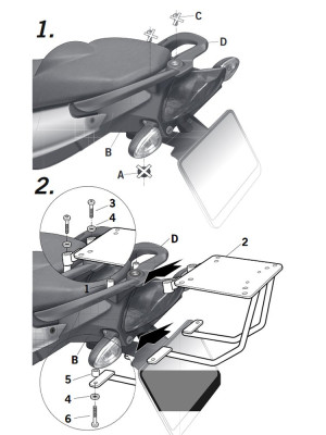 Stelaż Shad pod kufer centralny BMW F800S (07-15), F 800 R (09-15)