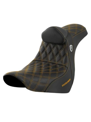Kanapa motocyklowa dla kierowcy i pasażera z podparciem lędźwiowym Saddlemen SDC Performance Pro Series Gripper Harley Davidson FLSB/ FXLR/ S/ ST (wy