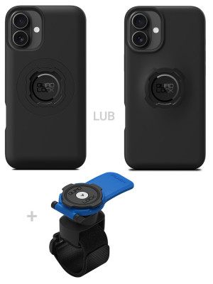 Zestaw: etui na telefon iPhone 16 Plus + uchwyt Quad Lock montowany za pomocą paska z szybkozłączką