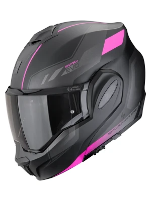 Kask szczękowy Scorpion Exo-Tech Evo Socius czarno-różowy matowy