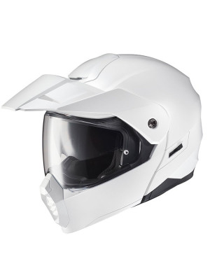 Kask szczękowy HJC C80 Metal biały połysk