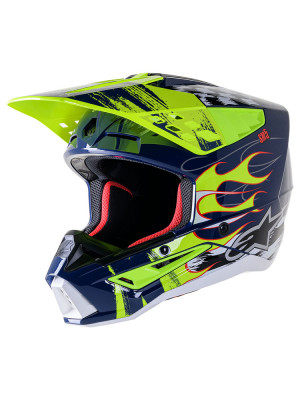 Kask enduro Alpinestars MX Supertech M5 Rash niebiesko-biało-żółty