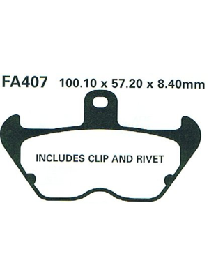 Klocki hamulcowe EBC FA407 100.1 x 57.20 x 8.4mm NA PRZÓD