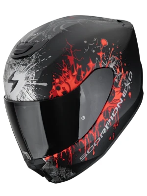 Kask integralny Scorpion Exo-391 Wolf czarno-srebrno-czerwony matowy