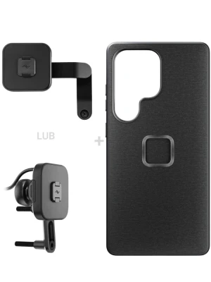 Zestaw na motocykl: etui Peak Design Mobile Everyday Fabric do smartfona Samsung Galaxy S25 Ultra + mocowanie motocykla