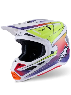 Kask enduro Alpinestars SM7 Fuse biało-fioletowy-fluo połysk