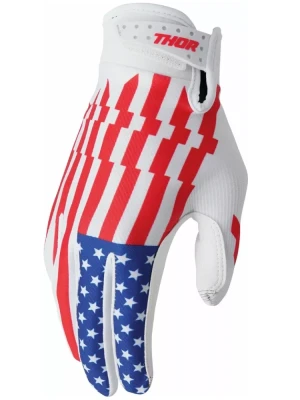 Rękawice cross Thor Launchmode Patriot czerwono-biało-niebieskie
