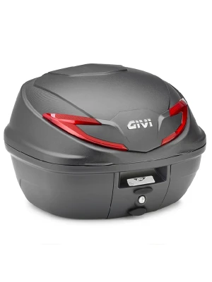 Kufer centralny GIVI Monolock B39N czarny z czerwonymi odblaskami [płyta montażowa w zestawie; poj.: 39l]