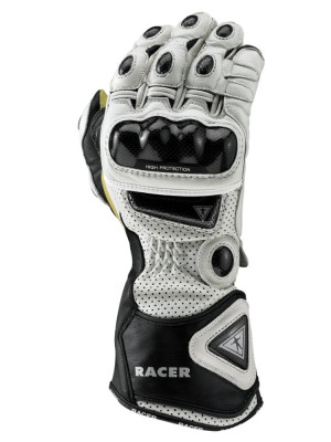 Rękawice motocyklowe Racer High Racer białe