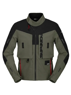 Kurtka motocyklowa tekstylna Spidi Frontier Thermorain Tex zielono-czarna