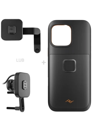 Zestaw na motocykl: etui Peak Design Mobile Gnar do smartfona Iphone 16 Pro + mocowanie motocykla