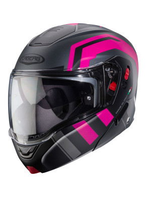 Kask szczękowy Caberg Horus X szaro-czarno-różowy