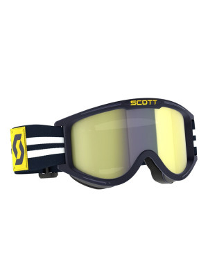 Gogle motocyklowe Scott 89X Era niebiesko-białe z żółtą, lustrzaną szybą