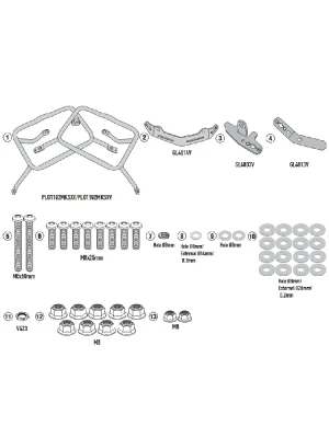Stelaż kufrów bocznych Monokey Cam-Side Kappa KL One-Fit Honda NC 750 X (21-) [montowany z pomocą adaptera]