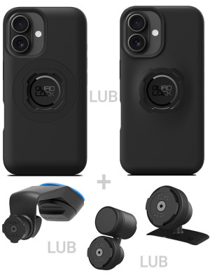 Zestaw do samochodu: etui na telefon iPhone 16 oraz mocowanie Quad Lock