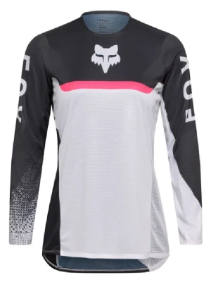 Bluza enduro damska FOX Flexair Fracture czarno-biało-różowa