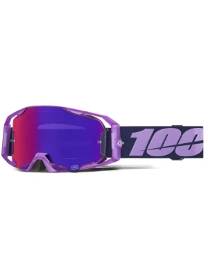 Gogle motocyklowe 100% ARmatic z lustrzaną fioletową szybką fioletowe