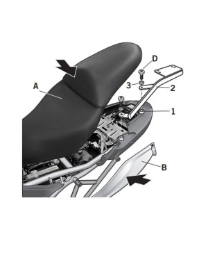 Stelaż pod kufer centralny Shad do Kawasaki Versys 650 (07-09)