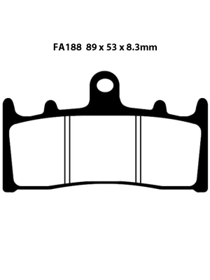 Klocki hamulcowe EBC FA188HH 89 x 53 x 8.3mm NA PRZÓD