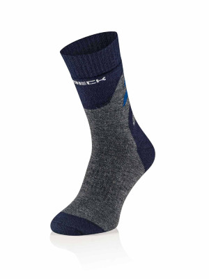 Skarpety termoaktywne Brubeck Trekking Merino grafitowo-niebieskie