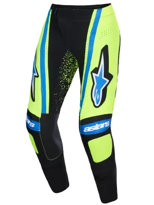 Spodnie cross Alpinestars MX Techstar Nomur czarno-niebieskie-fluo