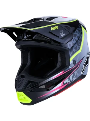 Kask enduro Alpinestars SM7 Blaster czarno-szary-fluo połysk