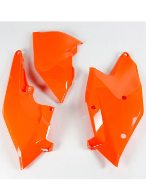 Osłony boczne tylne UFO do KTM SX / EXC / SX-F / EXC-F (16-19) pomarańczowe-fluo