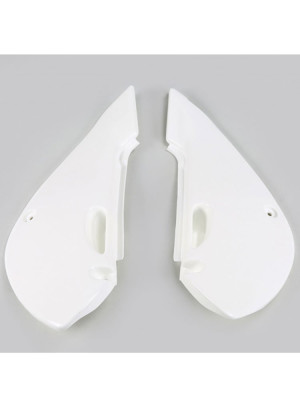 Osłony boczne tylne UFO do Kawasaki KX 65 (01-), KLX 110 (01-09) białe