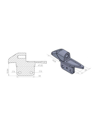 Adapter lusterek PUIG Hi-Tech do motocykli Yamaha z owiewką (lewy)