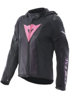 Kurtka motocyklowa damska tekstylna Dainese Super Sprint Air Tex czarno-różowo-fioletowa
