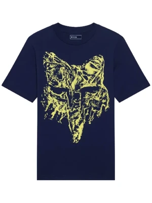 Koszulka dziecięca Fox Image Print Head niebiesko-żółta