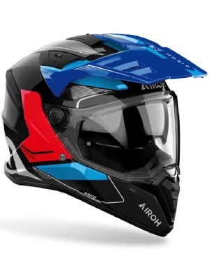 Kask adventure Airoh Bandit Tune czarno-niebiesko-czerwony połysk