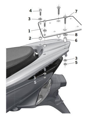 Stelaż pod kufer centralny Shad Honda Vision 110 (11-)