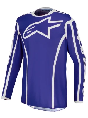 Bluza cross dziecięca Alpinestars MX Fluid Apex V2 biało-niebieska