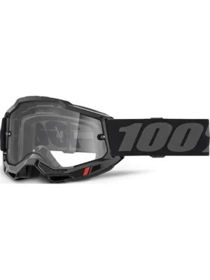 Gogle motocyklowe 100% Accuri 2 z przezroczystą szybką, czarno-szare